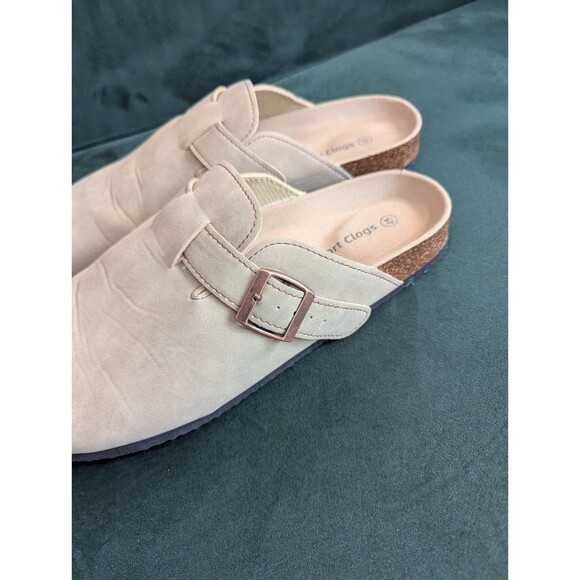 Comfort Clogs Mens Taupe Shoes Faux Suede Sz 45 US 11 Casual Lounge (Y07) - Picture 7 of 7